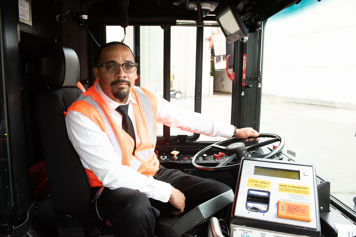 A photo of a PRT bus operator