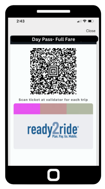 An image of the Ready2Ride mobile barcode