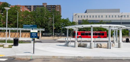 A photo of the completed Negley Station.